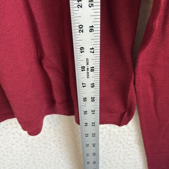 J Crew Carolyn embellished fitted crewneck sweater in merino wool Large Burgundy - Picture 7 of 11